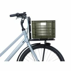 Basil Fietskrat Medium 27L - Mos Groen -Bike Fashion Soldes basil fietskrat medium 27l mos groen 8715019210891 5 l