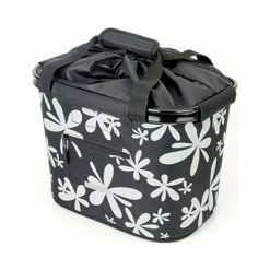 Blue Bird Fietsmand Zwart / Bloemen