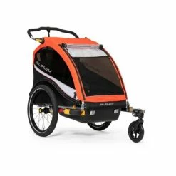 Burley Cub X Fietskar 2-Kinderen - Zwart/Atomic Rood