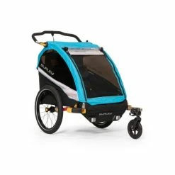 Burley D'Lite X Fietskar 2-Kinderen - Zwart/Aqua Blauw
