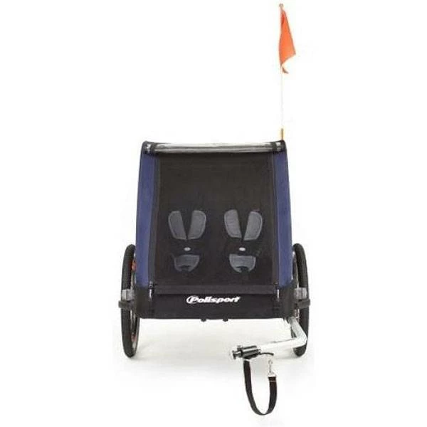 Polisport Duo 2 Fietskar 2-Kinderen - Grijs/Blauw 6 Polisport Duo 2 Fietskar 2-Kinderen - Grijs/Blauw – Image 4