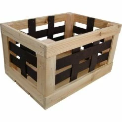 Hollandbikeshop Woodybox Fietskrat 20L Hout/Leer - Bruin